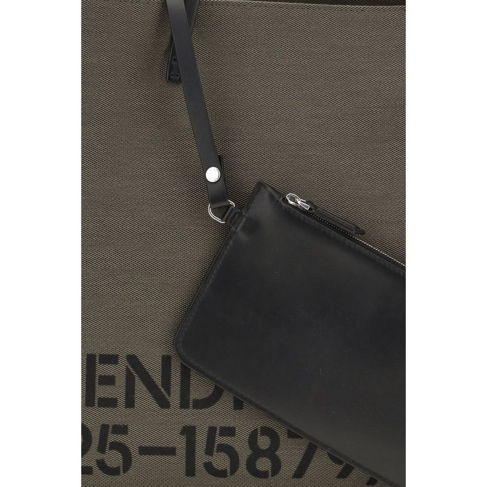 Fendi Shopping Men's Bicolor Polyester Shoulder Bag