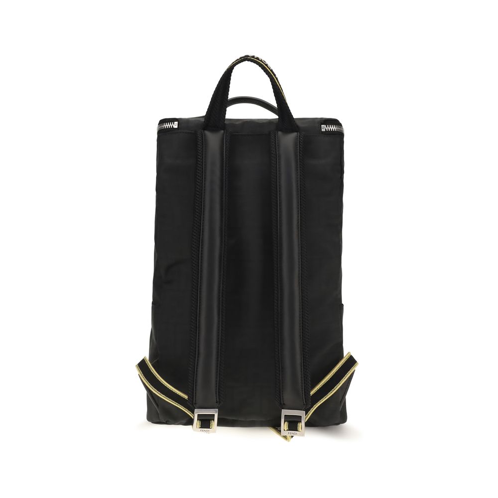 Fendi Men's Black Polyester Backpack