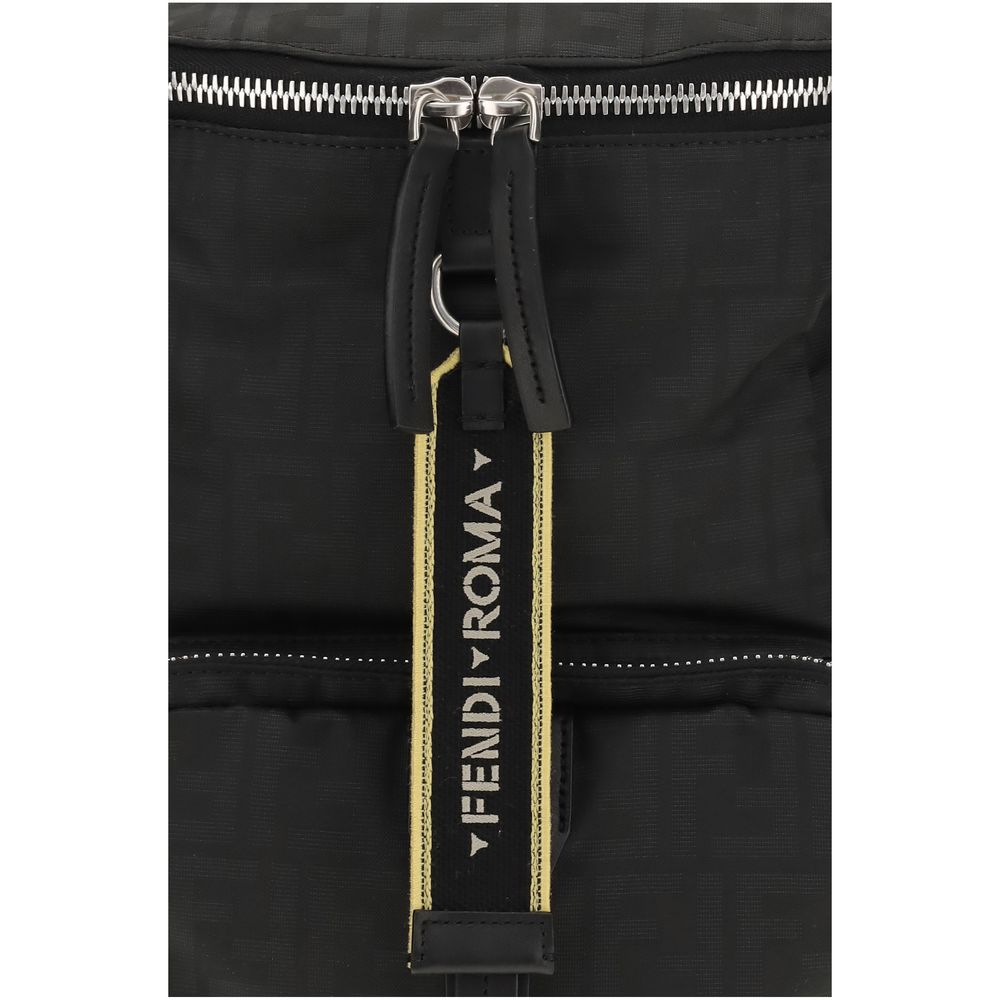 Fendi Men's Black Polyester Backpack
