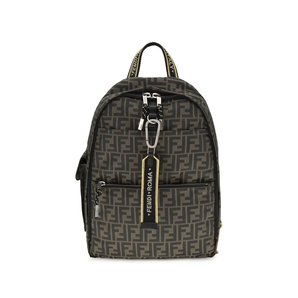 Fendi Men's Brown Polyester Backpack