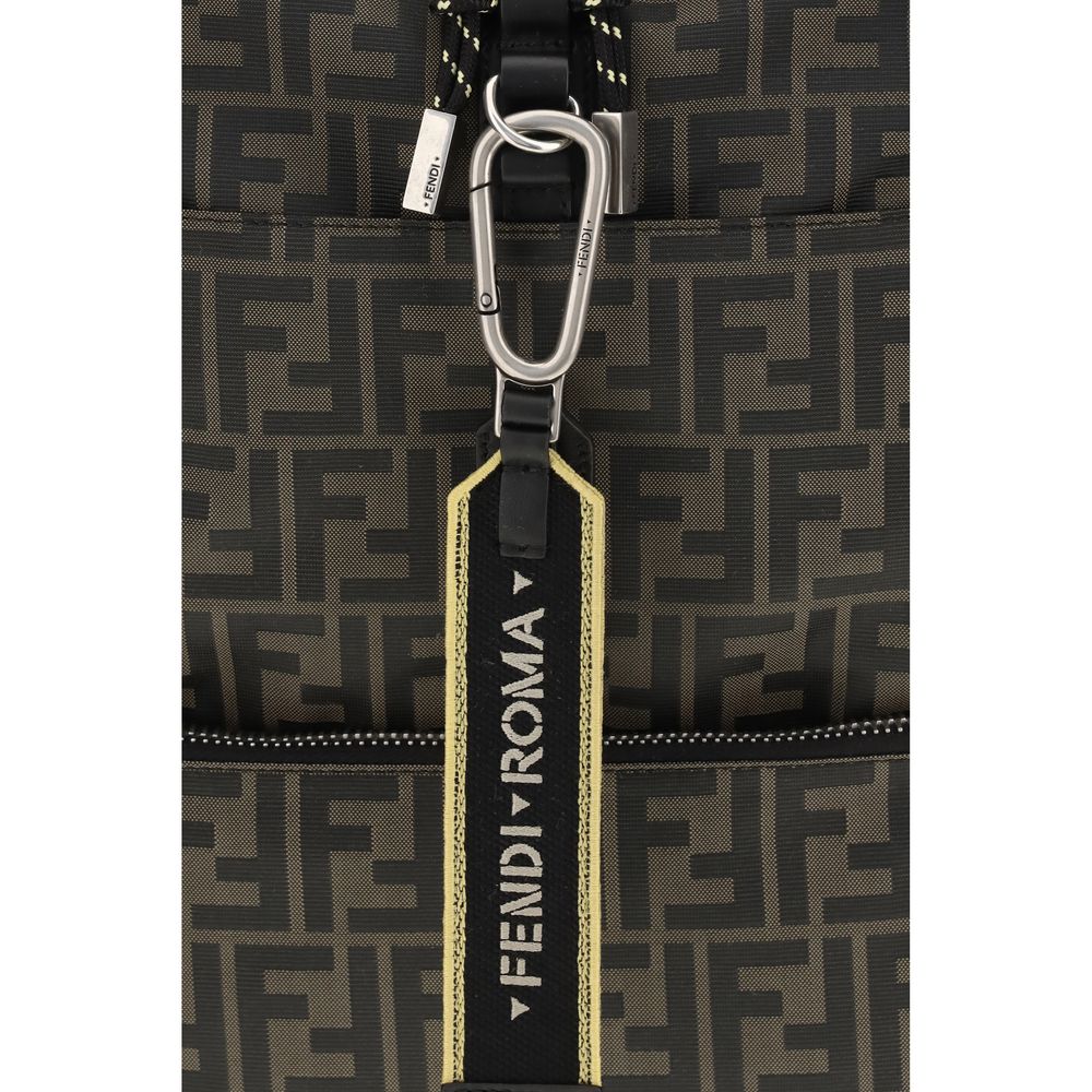 Fendi Men's Brown Polyester Backpack
