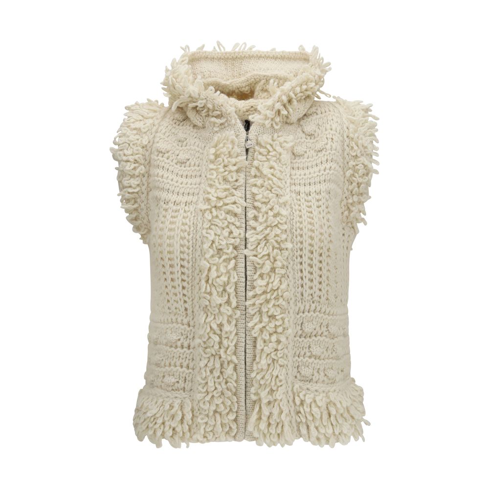 Fendi Women's White Wool Sleeveless Jacket