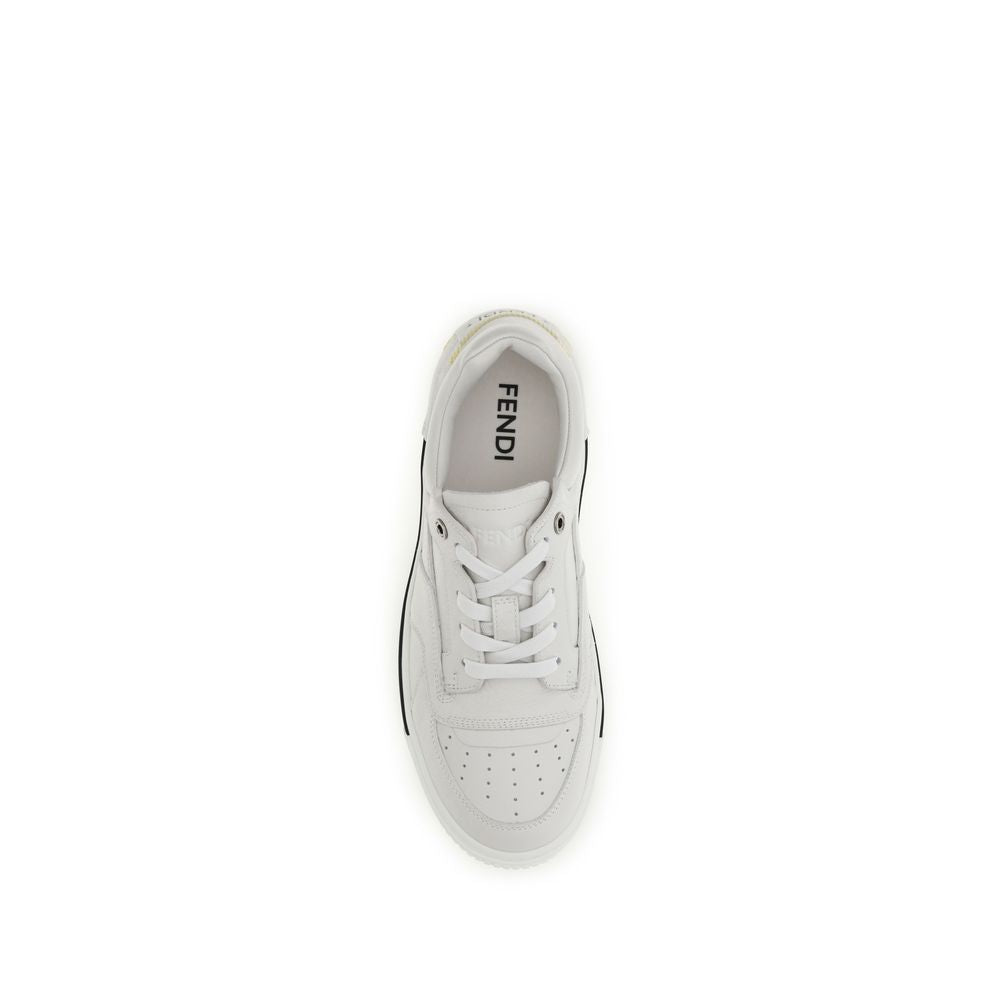 Fendi Fender Men's White Leather Low-Top Sneakers
