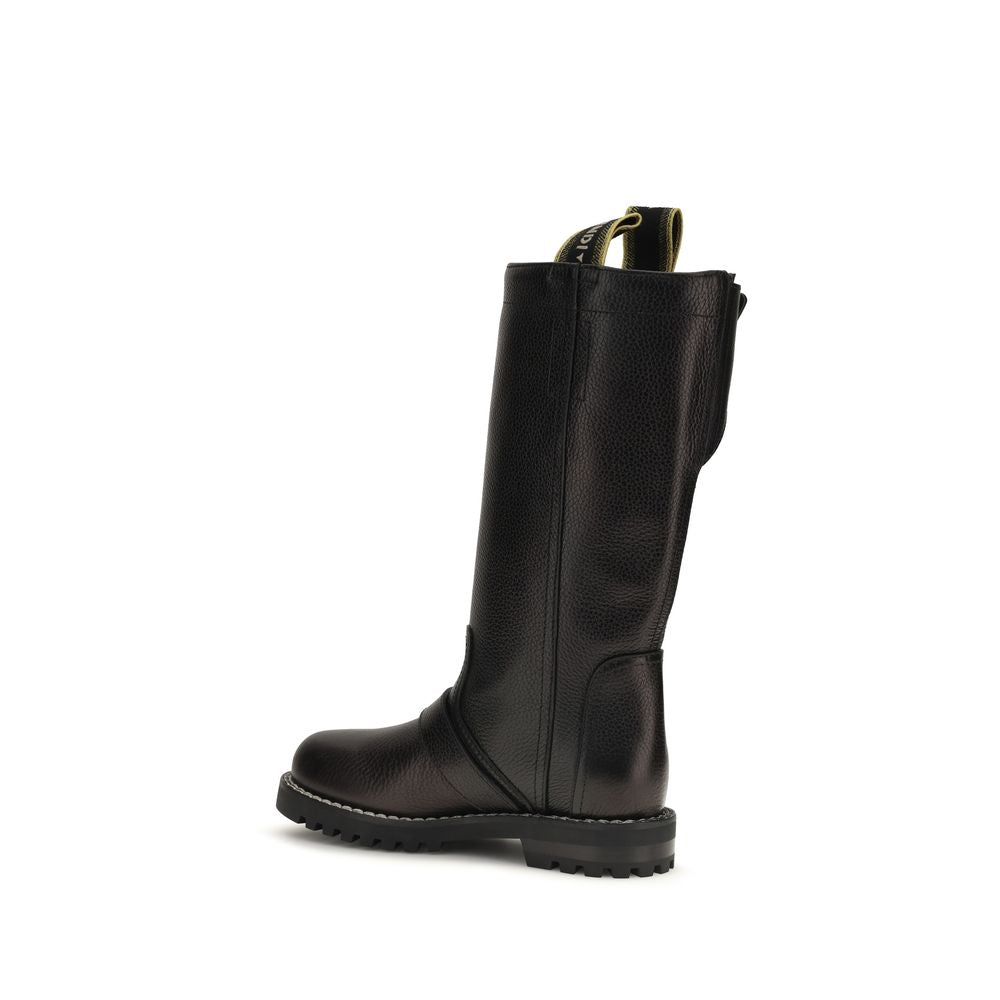 Fendi Biker Women's Black Leather Lace-Up Boots