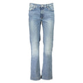Blue Cotton Flared Jeans