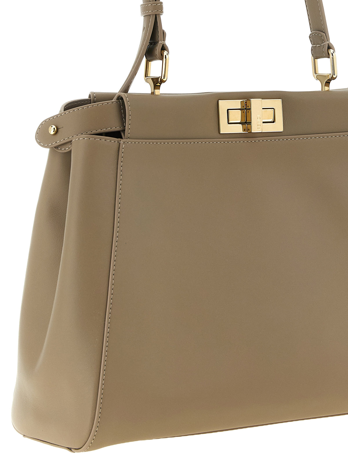 Gray Calfskin Shoulder Bag