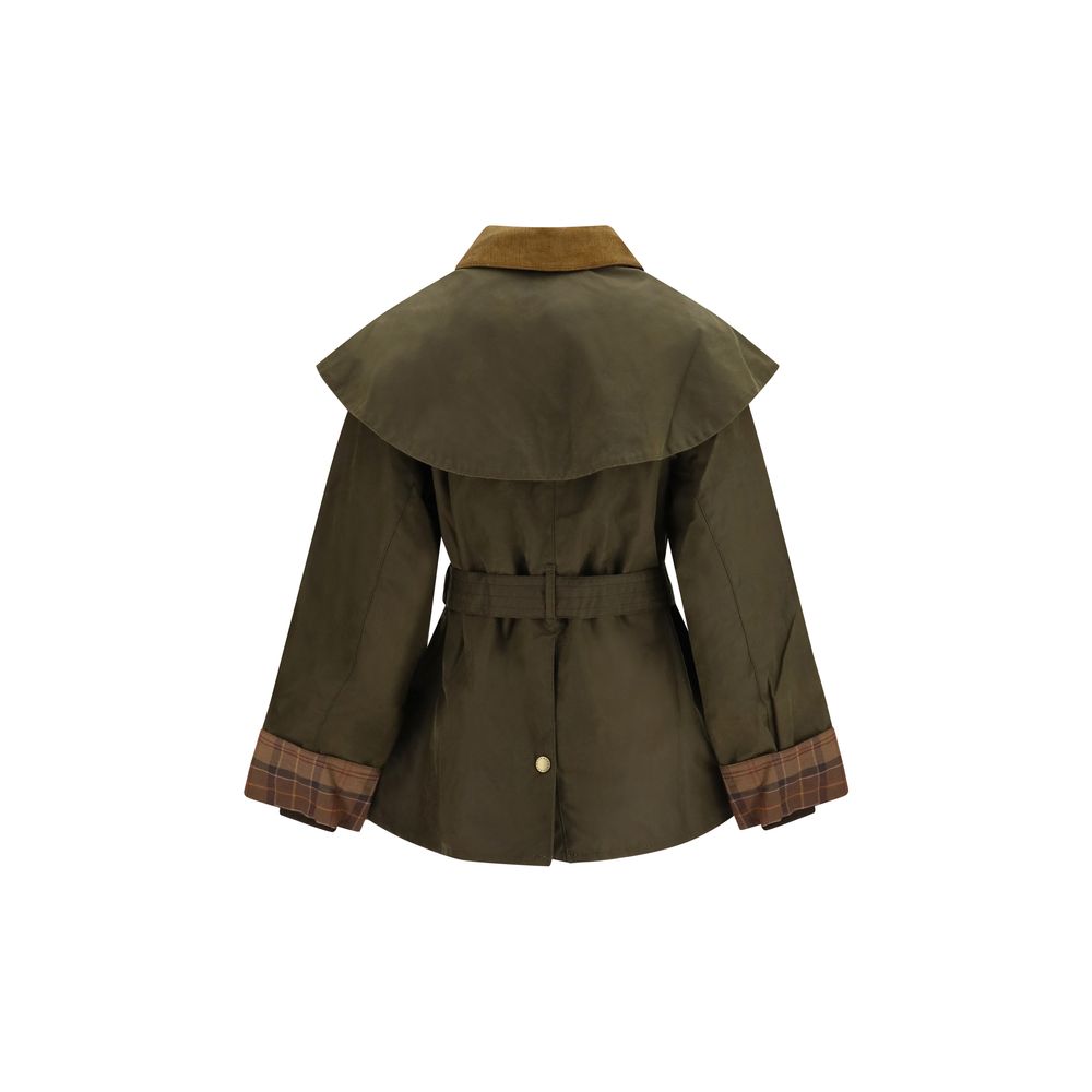 Bicolor Cotton Full-Length Jacket