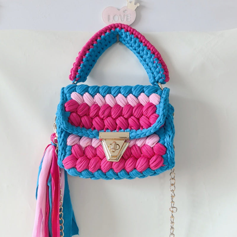 Colorful Hand-Woven Crossbody Bag for Women