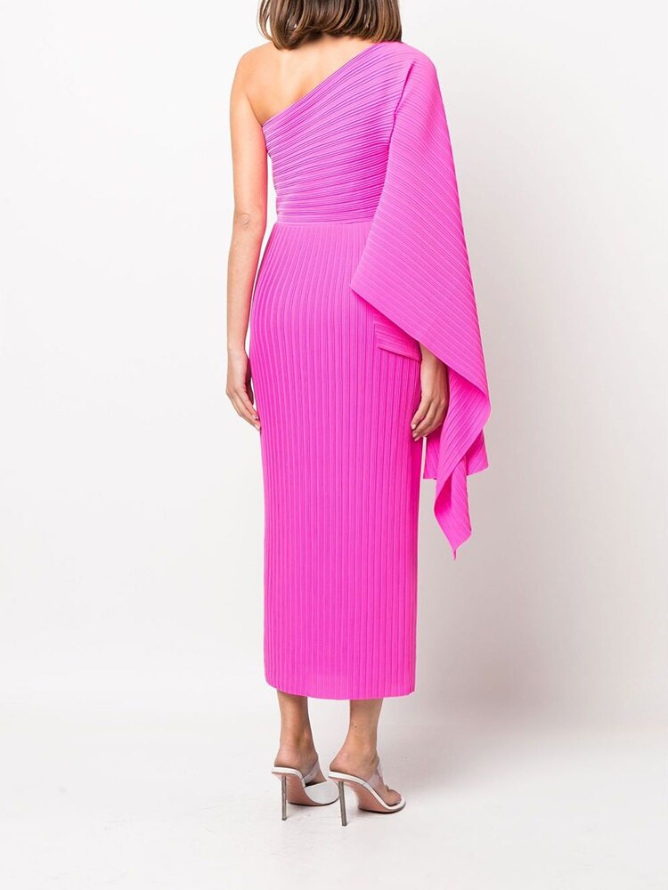Elegant One Shoulder Pleated Evening Dress