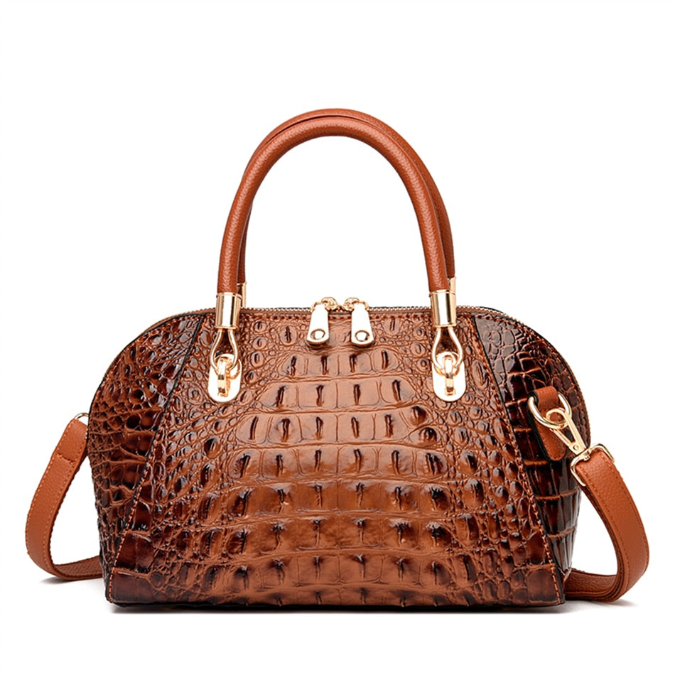 Luxury Crocodile Pattern Handbag for Women