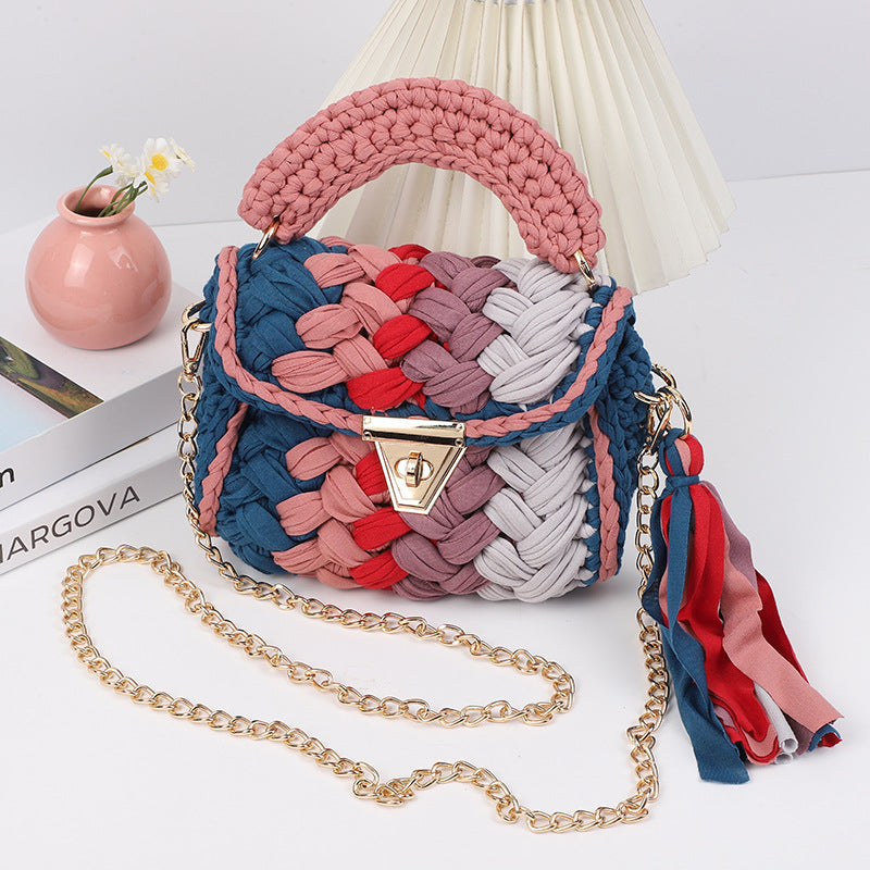 Colorful Hand-Woven Crossbody Bag for Women
