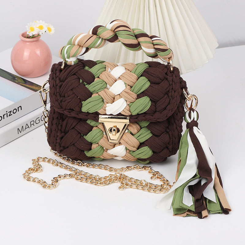 Colorful Hand-Woven Crossbody Bag for Women