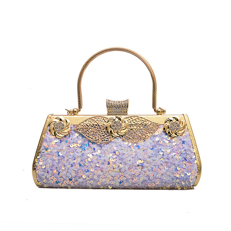Luxury Sequin Crystal Evening Clutch Bag