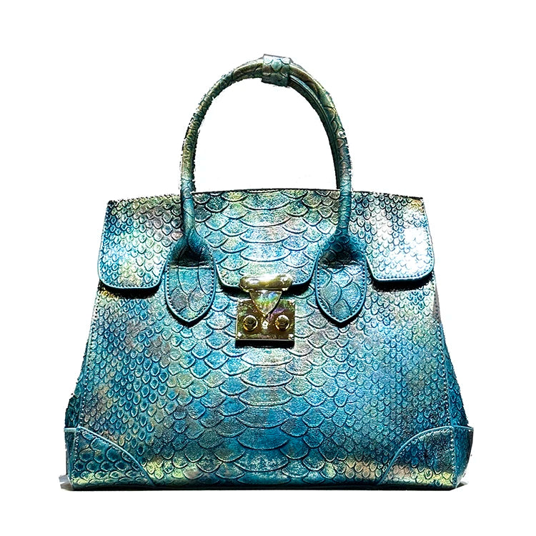 Luxury Snake Print Large Capacity Handbag for Women