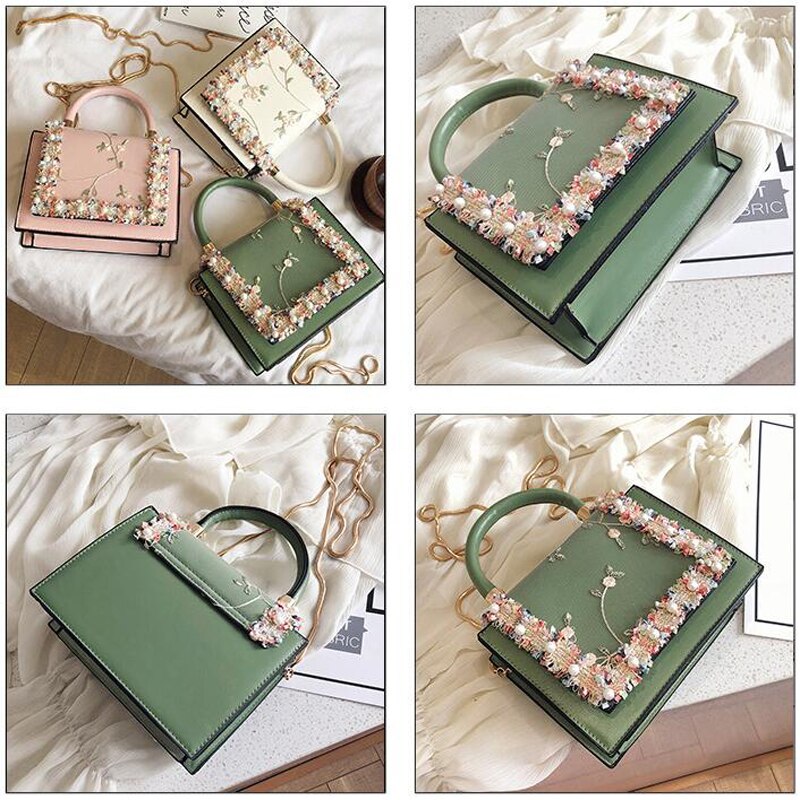 Vintage Floral Lace Crossbody Handbag