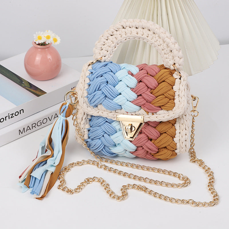 Colorful Hand-Woven Crossbody Bag for Women