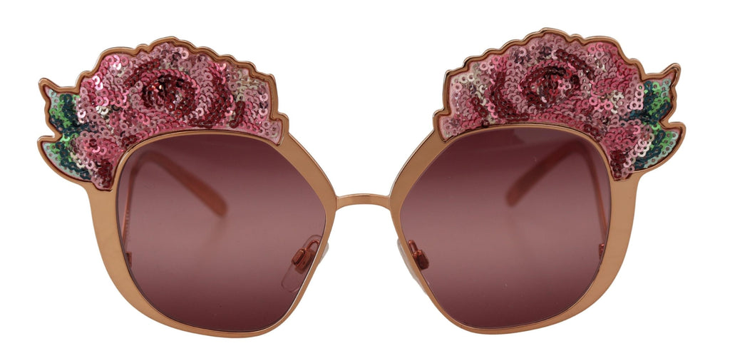 Dolce & Gabbana DG2202 Women's Pink Rose Sequin Sunglasses