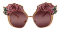 Dolce & Gabbana DG2202 Women's Pink Rose Sequin Sunglasses