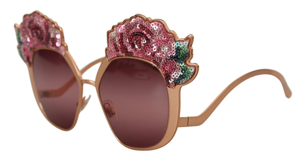 Dolce & Gabbana DG2202 Women's Pink Rose Sequin Sunglasses