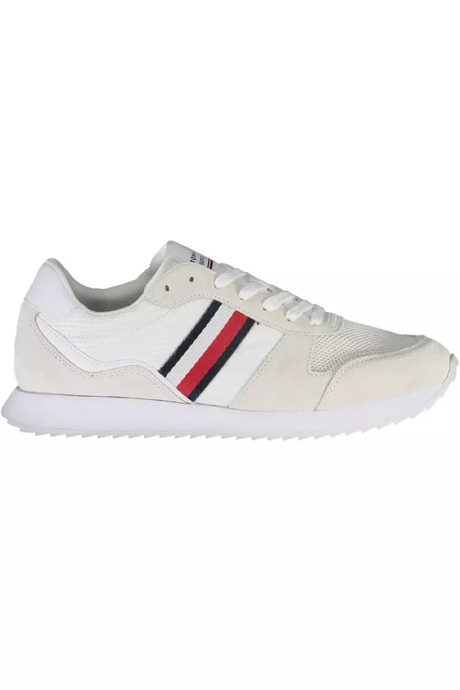 Tommy Hilfiger Men's White Polyester Sneakers