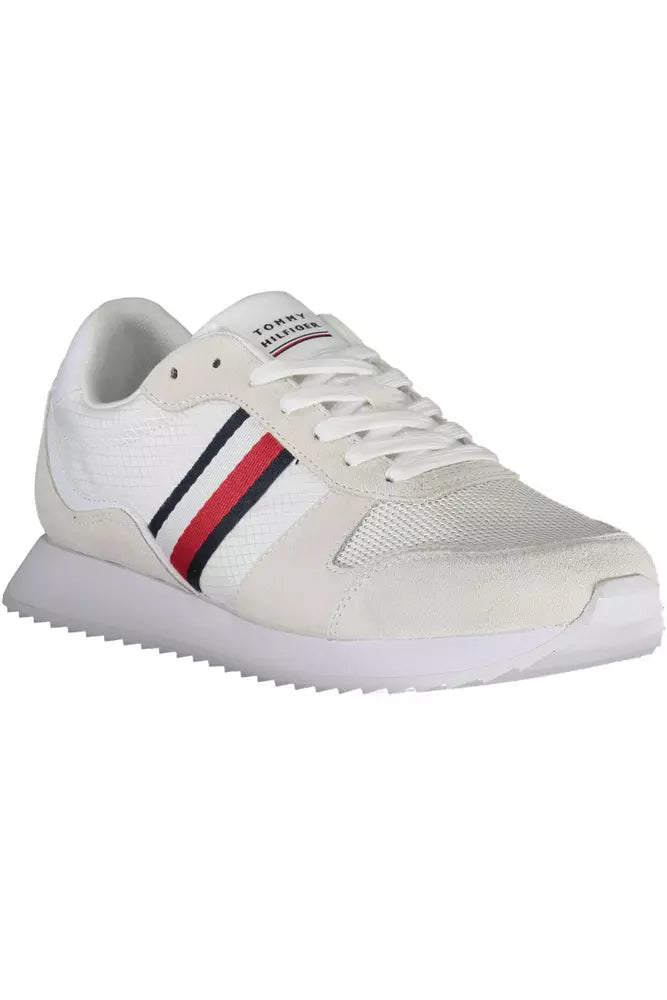 Tommy Hilfiger Men's White Polyester Sneakers