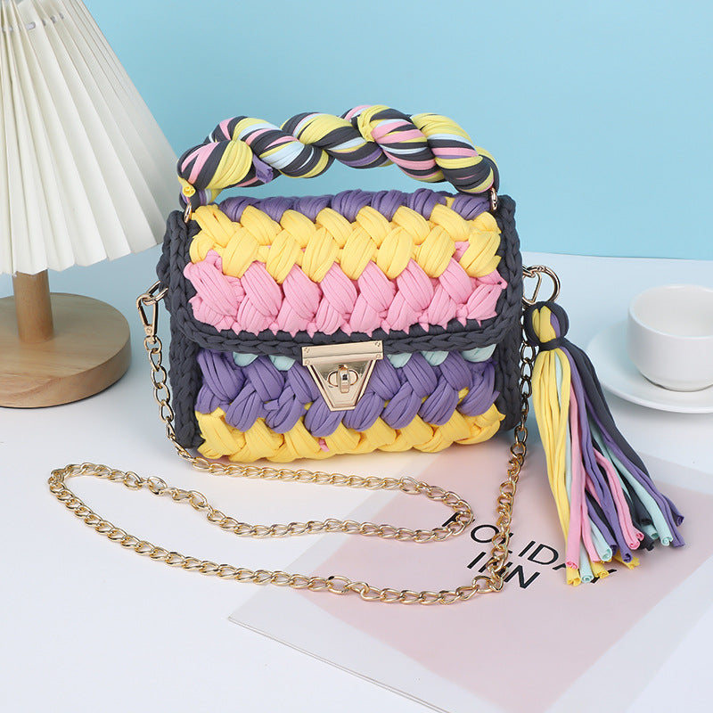 Colorful Hand-Woven Crossbody Bag for Women