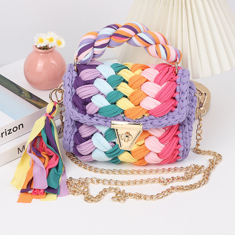 Colorful Hand-Woven Crossbody Bag for Women