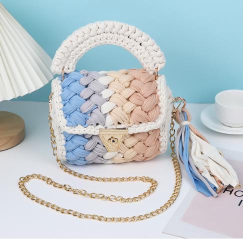 Colorful Hand-Woven Crossbody Bag for Women