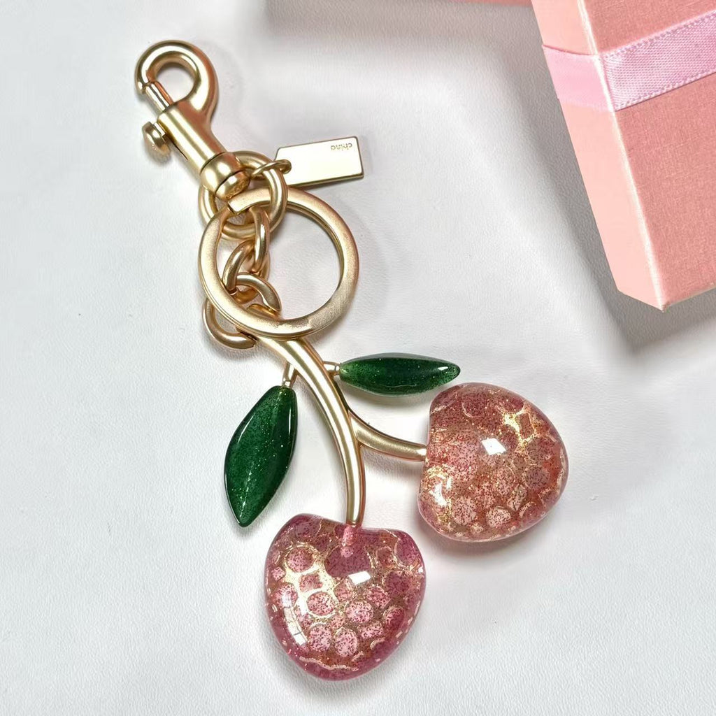 Crystal Cherry Keychain & Bag Charm for Women