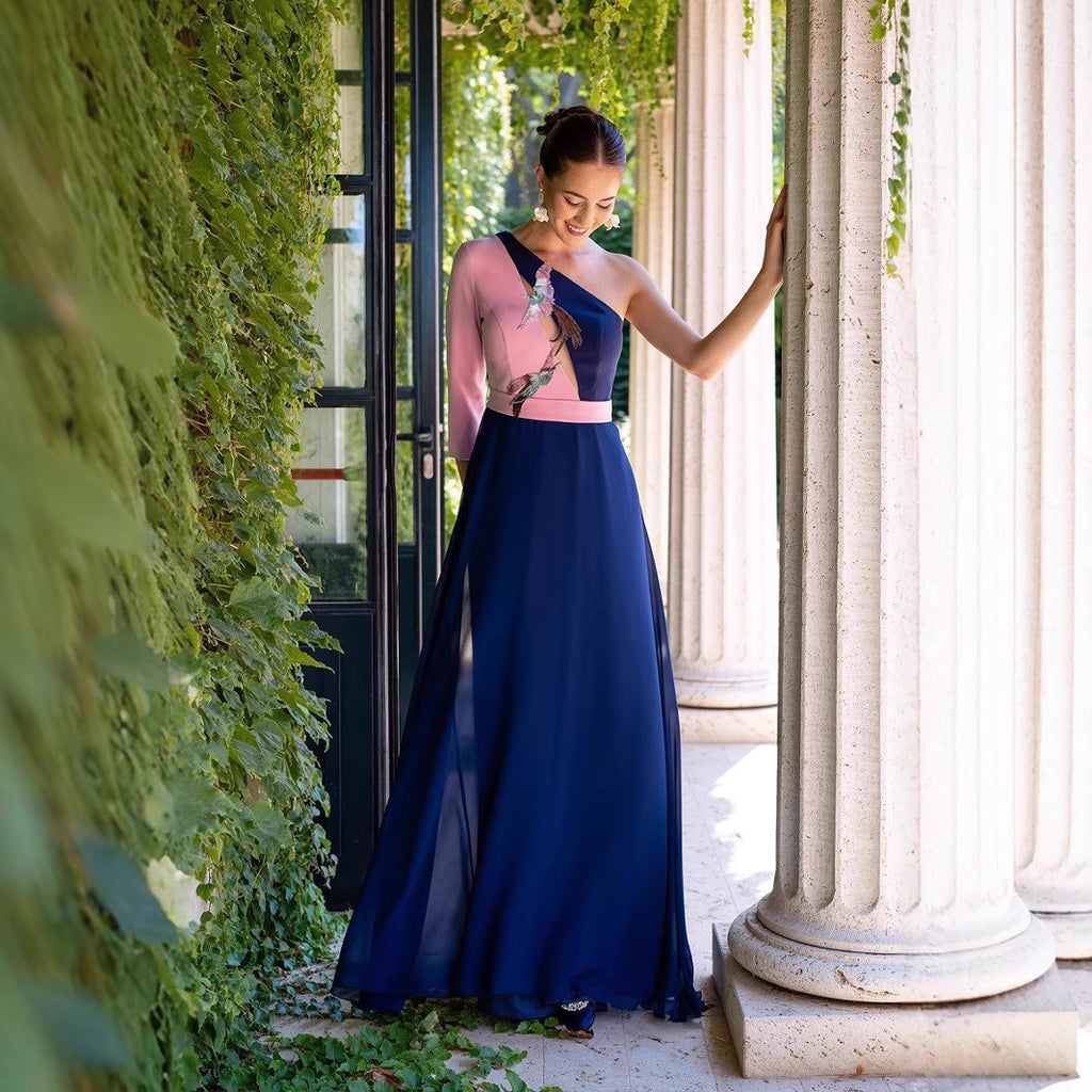 Elegant Navy Blue Evening Dress for Women