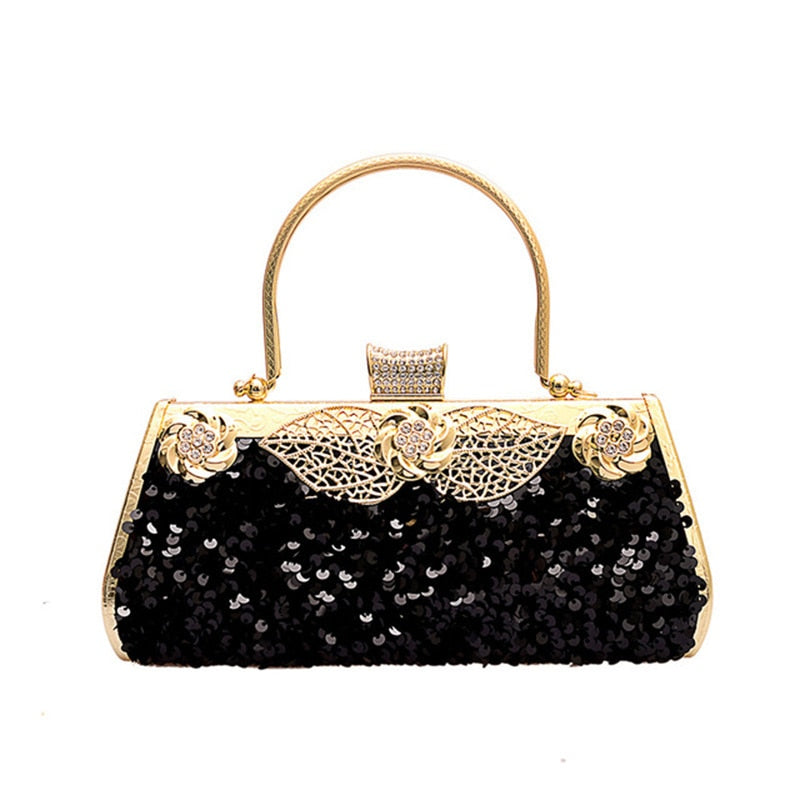 Luxury Sequin Crystal Evening Clutch Bag