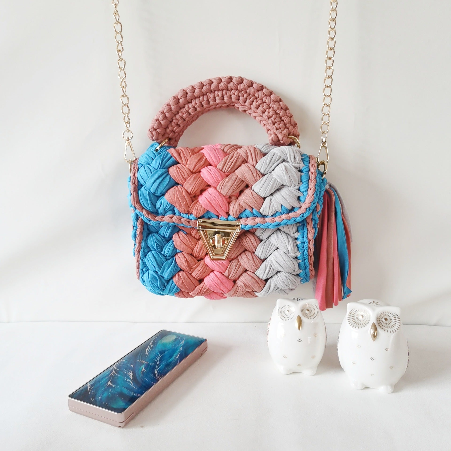 Colorful Hand-Woven Crossbody Bag for Women