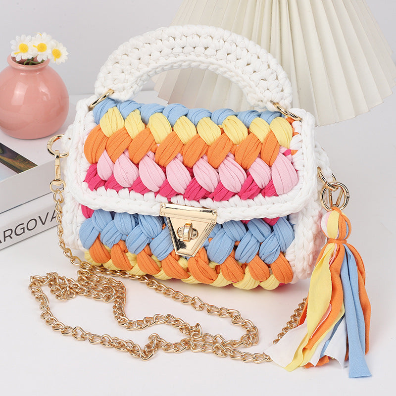 Colorful Hand-Woven Crossbody Bag for Women