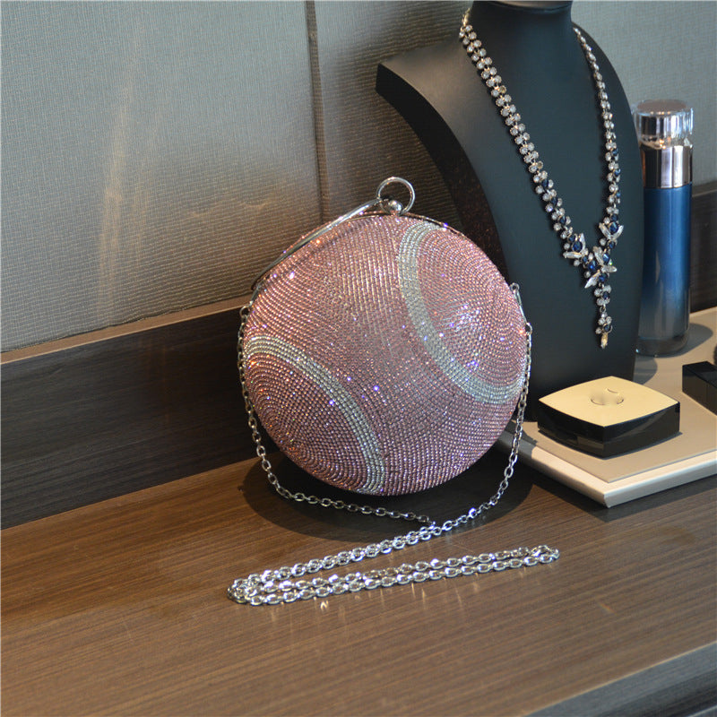 Luxury Rhinestone Round Clutch Bag