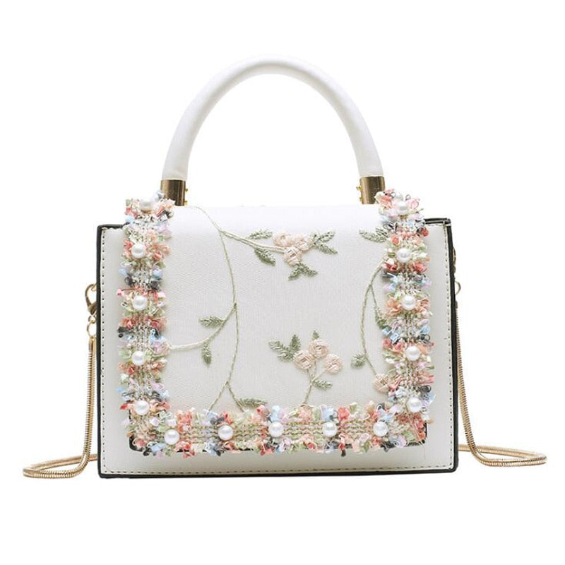 Vintage Floral Lace Crossbody Handbag