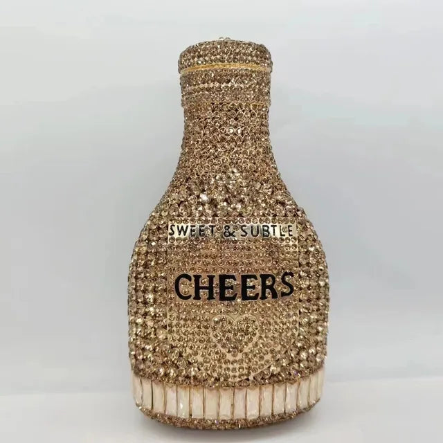 Luxury Crystal Bottle Clutch Bag for Women