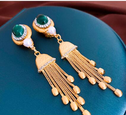 Boucles d'oreilles pendantes à pampilles en perles de luxe pour femmes
