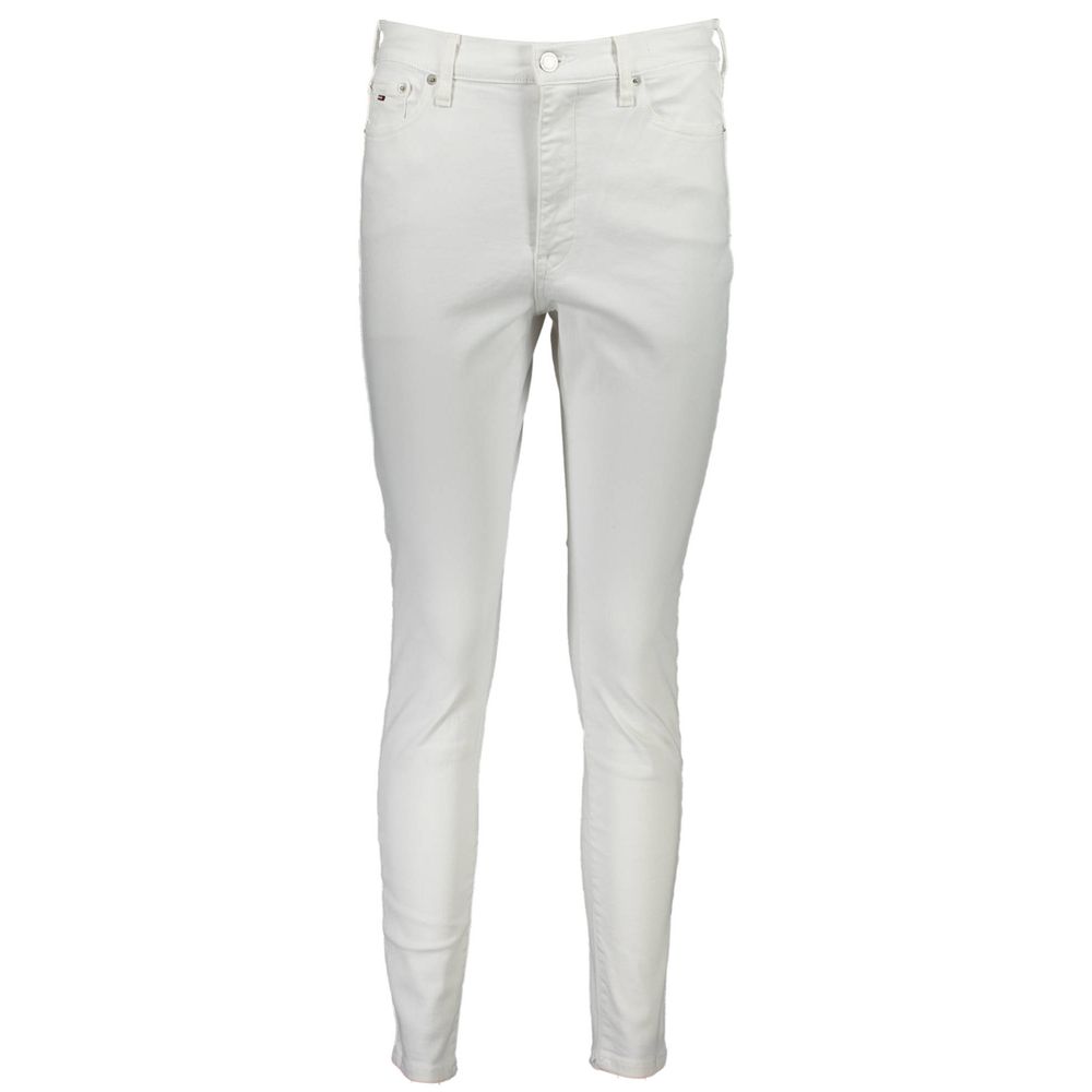 Tommy Hilfiger Women's White Cotton Skinny Jeans