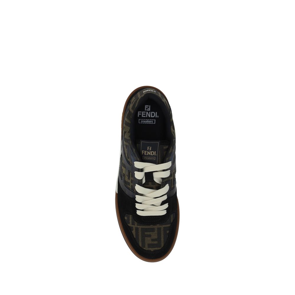 Fendi Men's Multicolor Calf Leather Low-Top Sneakers