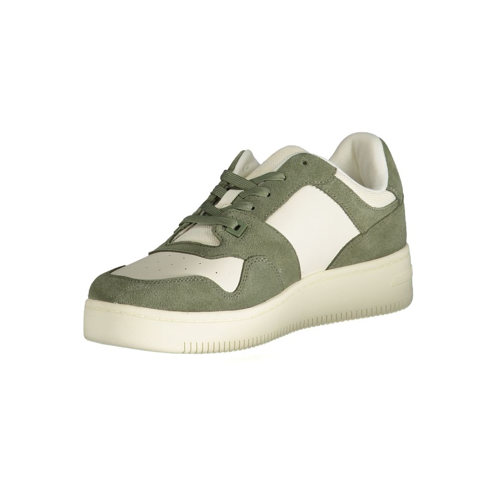 Tommy Hilfiger Men's Green Leather Sneakers