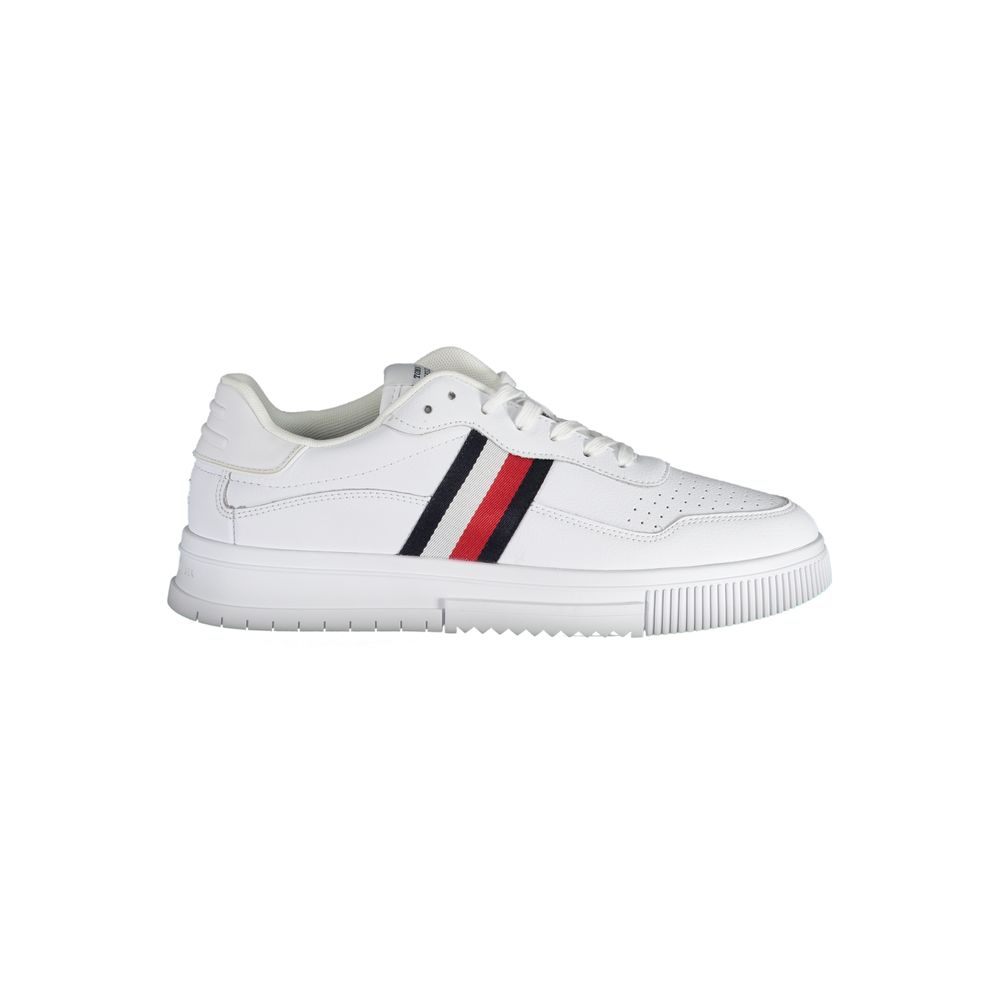 Tommy Hilfiger Men's White Leather Sneakers