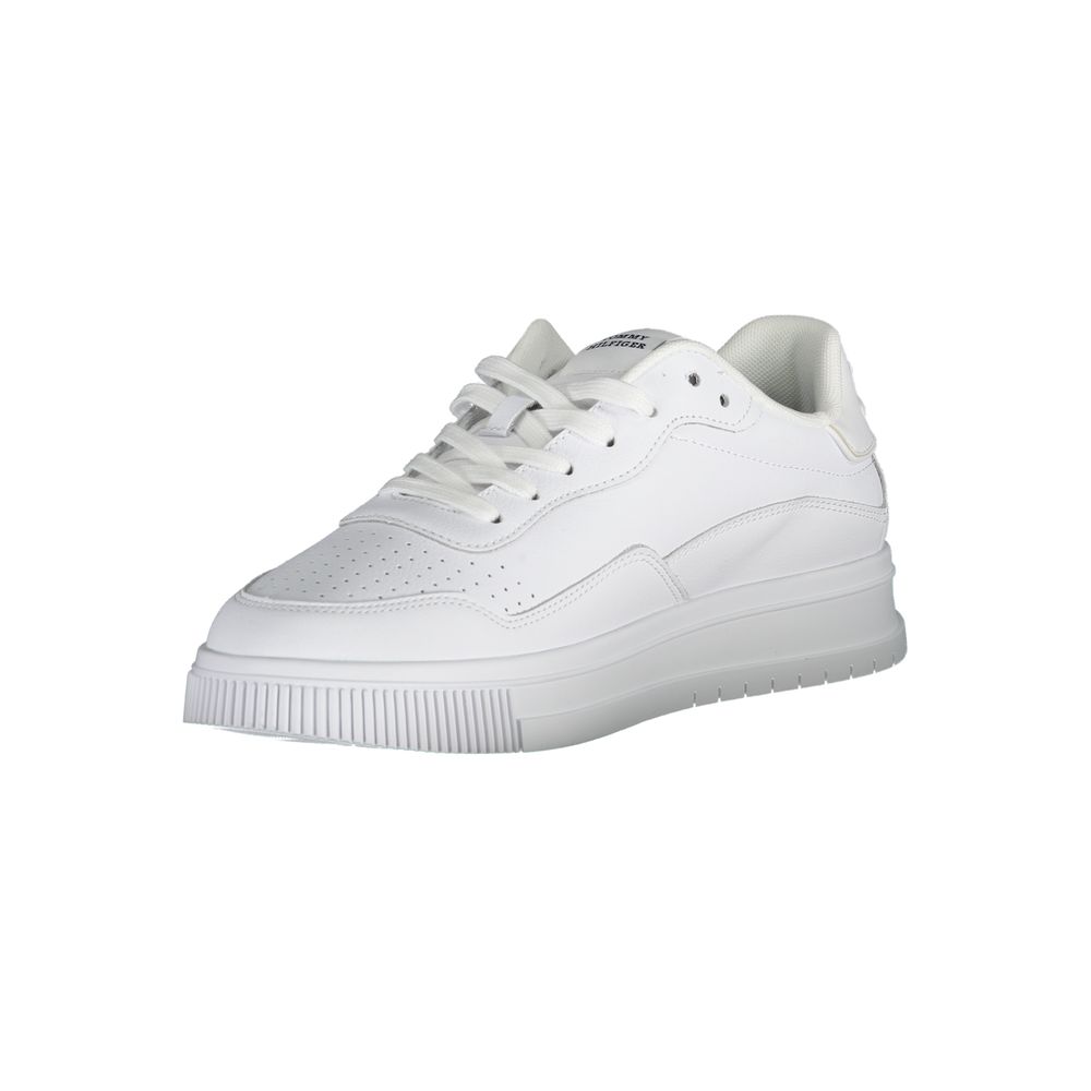 Tommy Hilfiger Men's White Leather Sneakers