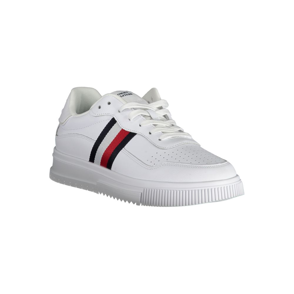 Tommy Hilfiger Men's White Leather Sneakers