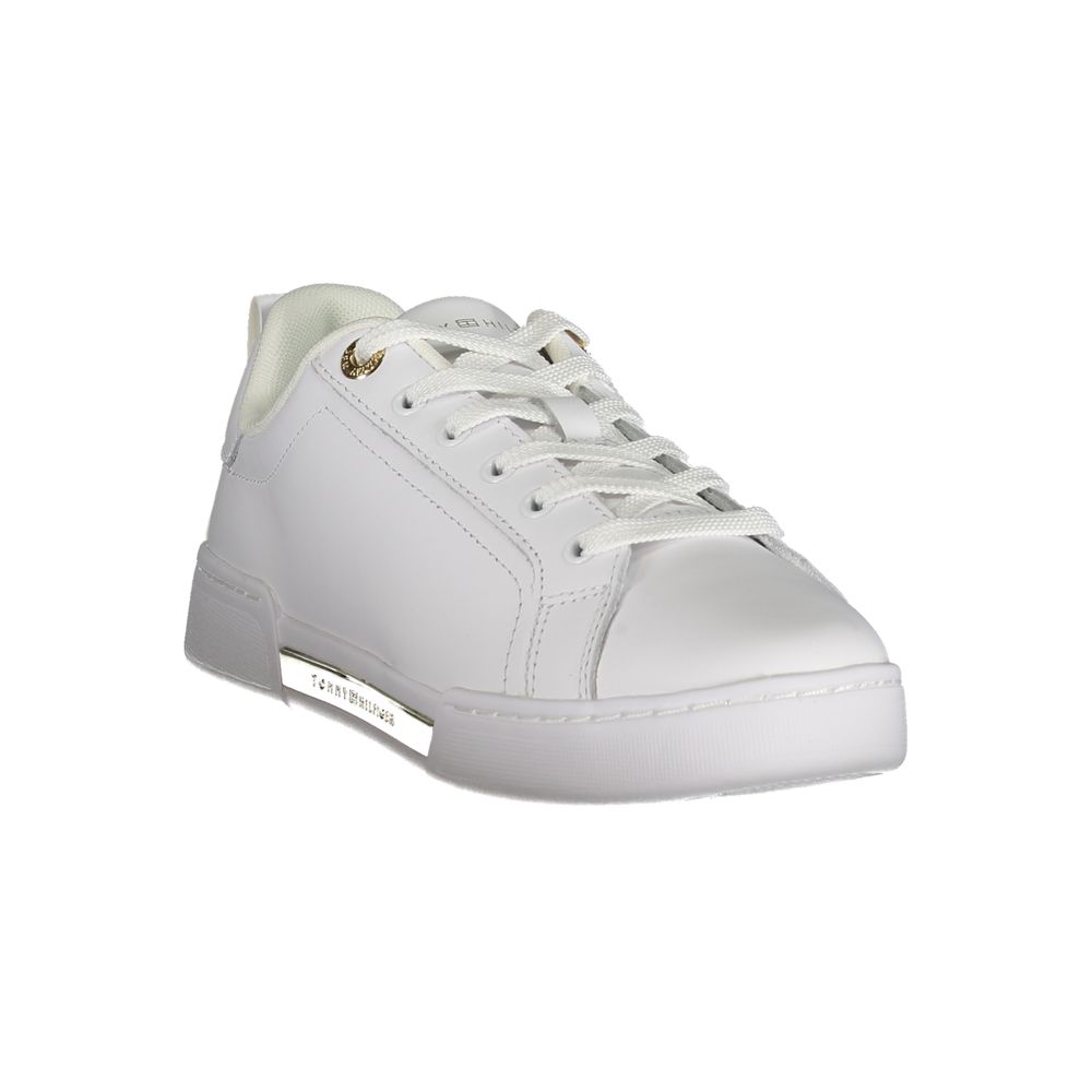 Tommy Hilfiger Women's White Leather Sneakers