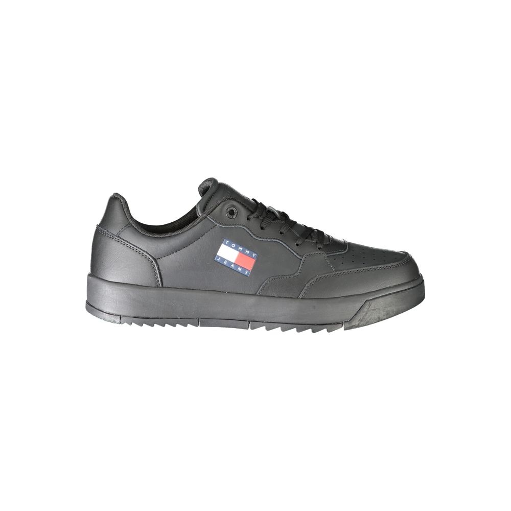 Tommy Hilfiger Men's Black Polyurethane Sneakers