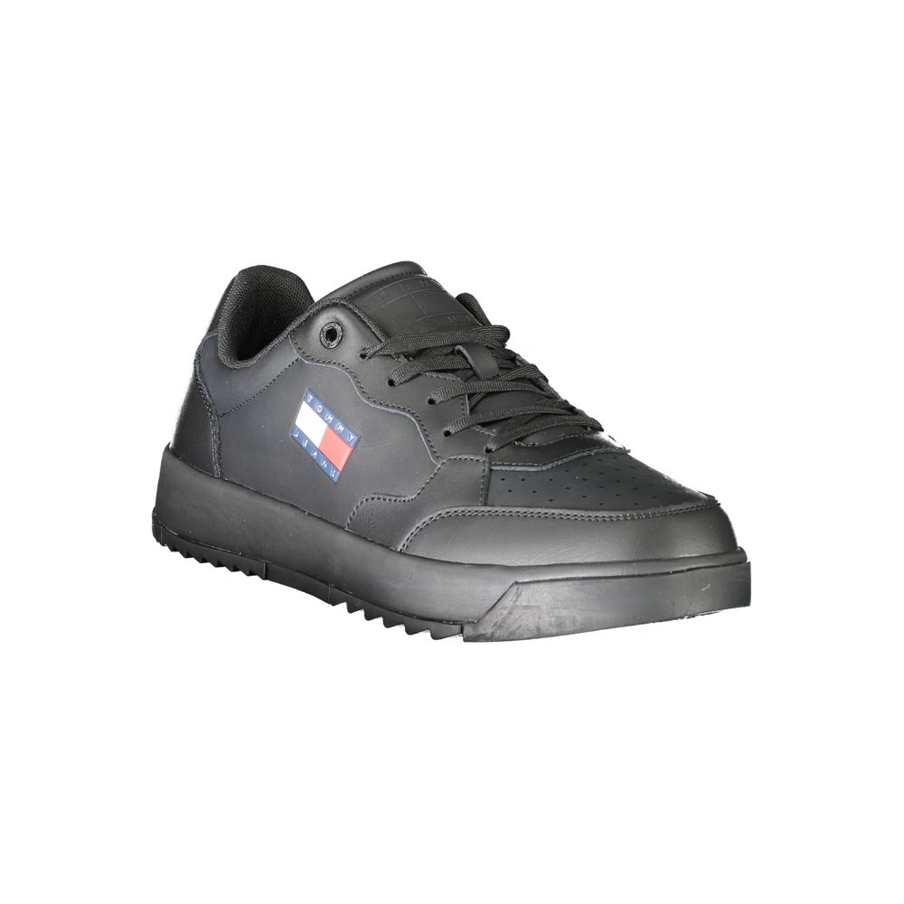 Tommy Hilfiger Men's Black Polyurethane Sneakers