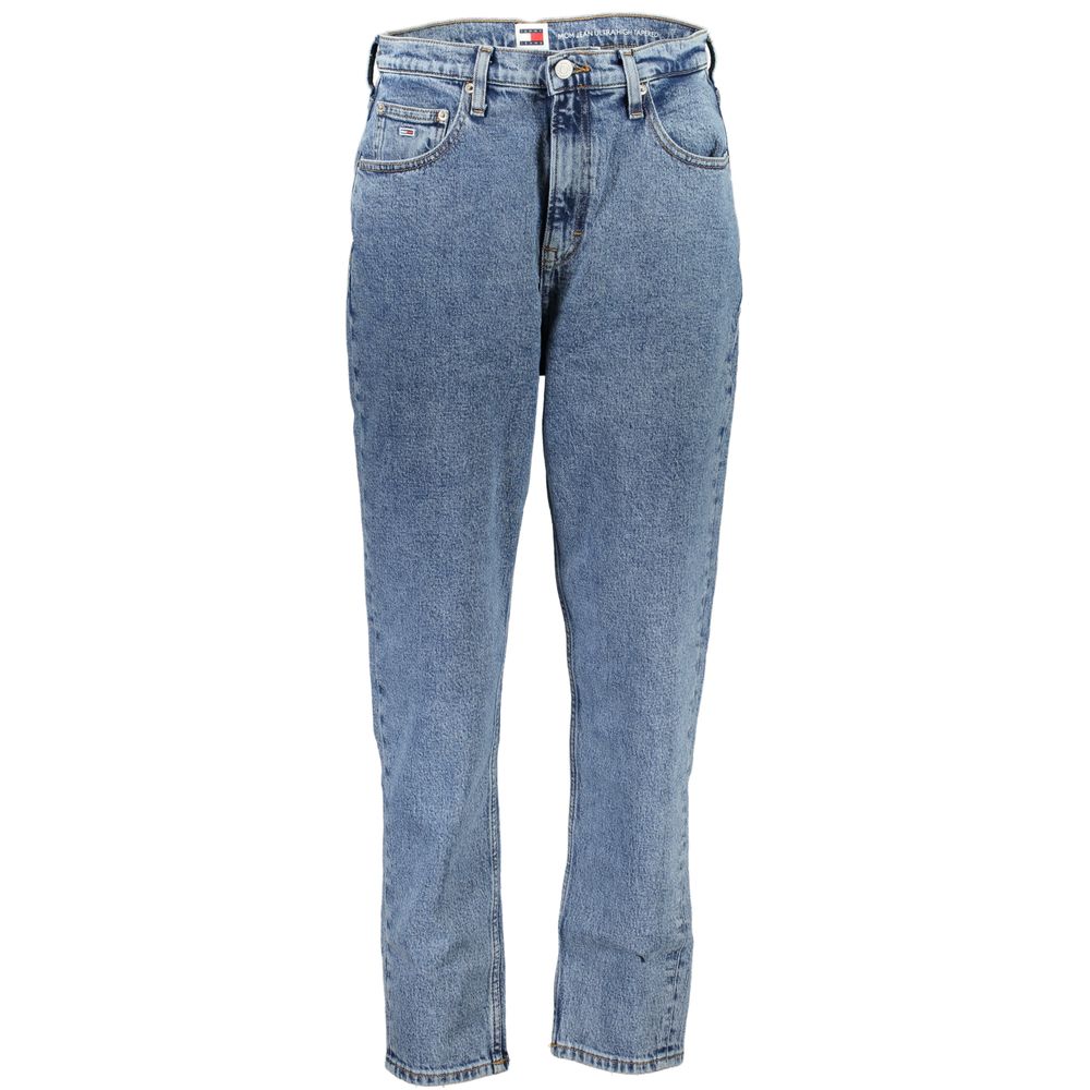 Tommy Hilfiger Women's Blue Cotton Mom Jeans