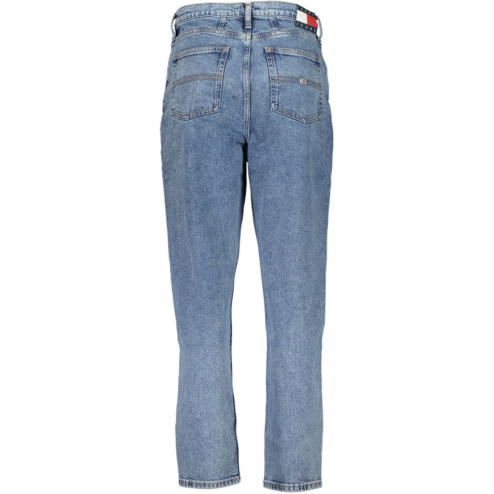 Tommy Hilfiger Women's Blue Cotton Mom Jeans