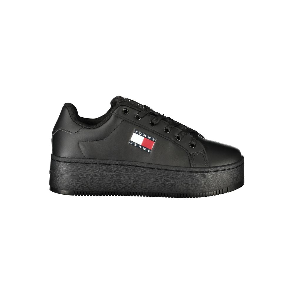 Tommy Hilfiger Women's Black Polyurethane Platform Sneakers