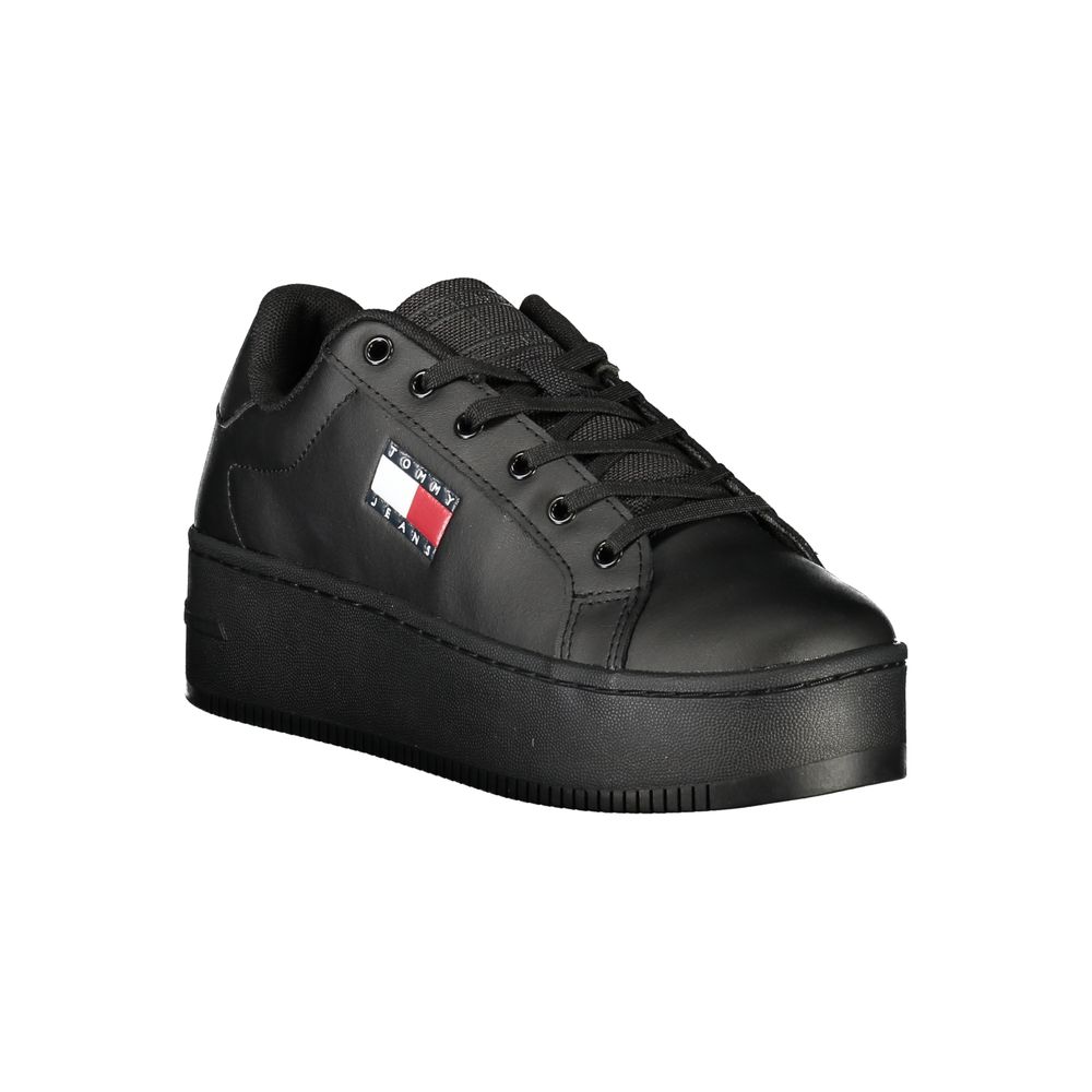 Tommy Hilfiger Women's Black Polyurethane Platform Sneakers